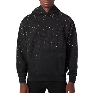 Sudadera con Capucha de Moda, 100% Algodón, con Pedrería, para Invierno, Casual, Ecológica, Transpirable, de Secado Rápido, con Detalles Brillantes de Cristal - Product Image 1