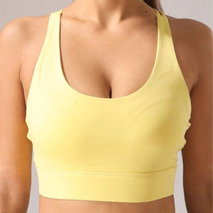 Soutien-gorge de sport pour femme, nouvelle collection 2025, dos croisé, bretelles fines, rembourrage amovible, respirant, logo avant, idéal pour la gym et le yoga - Product Image 1