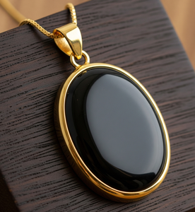 Vêtements quotidiens 925 Sterling Silver Dainty Chain Bohème Naturel Noir Onyx Ovale Forme Pendentif Guérison Cristal Mode Pendentifs - Product Image 4