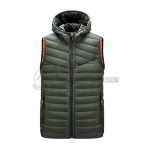 Vestes matelassées sans manches personnalisées, doublure en polaire à capuche, coupe-vent, respirantes, chaudes, fermeture éclair, vente chaude, hiver - Product Image 5