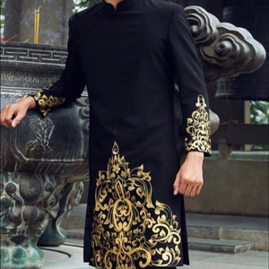 ELEGANT ZARI EMBROIDERY on INDO WESTERN MEN DRESS on VELVET FABRIC & ALSO MATCHING SHOE WITH DRESS for PARTY-WEAR/WEDDING @2022 - Product Image 1