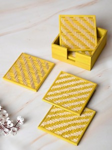 ถาดรองแก้วไม้ไผ่ทำมือชุดสีที่กำหนดเองจาก6ผลิตภัณฑ์ที่เป็นมิตรต่อสิ่งแวดล้อมทำจากของตกแต่งโต๊ะในเวียดนามขายส่ง - Product Image 3