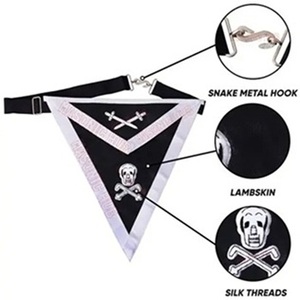 Delantales Masónicos de Caballero Templario de Piel de Cordero Bordados a Mano, Personalizados, Ligeros, de Otras Formas, Venta al por Mayor de Fábrica - Product Image 4