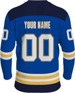 รับผลิตเสื้อฮอกกี้น้ำแข็งแบบ OEM ขายส่งชุดทีม ผู้ผลิตเสื้อฮอกกี้น้ำแข็งแบบซับลิเมชั่น ระบายความชื้น ทนต่อการซีดจาง - Product Image 2