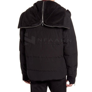 Latest Design Men's Coated Stand Collar Front Logo <b>Yellow</b> Color <b>Puffer</b> <b>Jacket</b> Plus Size Long Sleeves Winter - Product Image 1