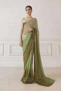 Sari de fête en tissu georgette confortable pour tous les jours, doux et extensible, pour les occasions spéciales, prix de gros, livraison mondiale - Product Image 3