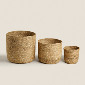 Panier de rangement en jonc de mer naturel, décoration intérieure, panier à linge - Product Image 1