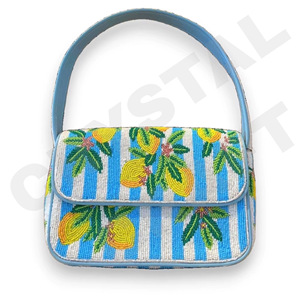 Aggie Fandom sac à bandoulière perlé avec broderie de perles de rocaille sac à main avec broderie perlée design unique pur fait main - Product Image 3