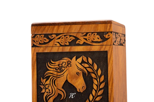 Handcrafted Rosewood Horse Urn Tree of Life Cremation Memorial <b>Keepsake</b> Decorative Cremation Urn <b>for</b> <b>Ashes</b> - Product Image 6