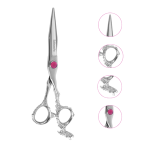 Ciseaux de coupe de cheveux à poignée fantaisie professionnelle de qualité supérieure en acier inoxydable pour salon et barbier - Product Image 3