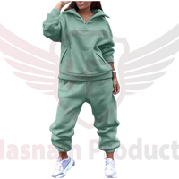 Survêtement sportif décontracté grande taille pour femmes en polaire épaisse Logo personnalisé Long motif solide Style Streetwear-pour l'été et l'hiver