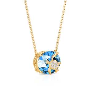 Collier de mode Jeulia Hug Me Turtle personnalisé avec pierre de naissance taille ovale - Product Image 2