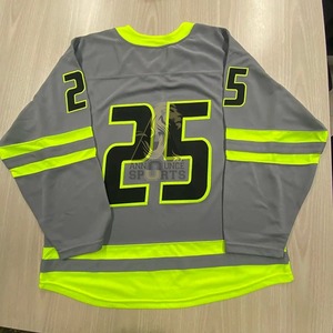 Maillot de hockey sur glace unisexe col en V 100% polyester à séchage rapide respirant avec impression personnalisée ensemble manches longues - Product Image 3