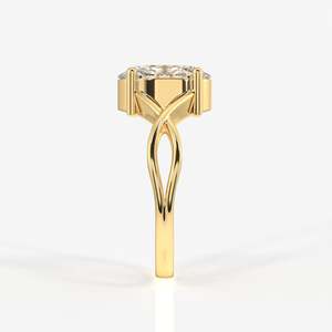 14K Gold Moissanite Diamond Engagement <b>Ring</b> Oval Cut Elegant and Luxurious - Product Image 3