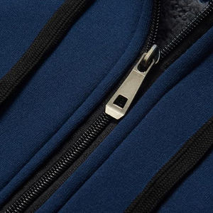 เสื้อฮู้ดขนสัตว์เทียมมีซิปสำหรับผู้ชายโลโก้และสีออกแบบได้ตามต้องการสำหรับฤดูหนาว - Product Image 4