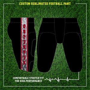 Ensemble complet personnalisé de maillot de l'équipe de football américain respirant léger confortable tissu mat sublimation imprimé manchons de casquette - Product Image 5