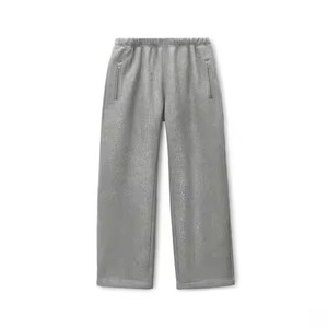 Pantalon de Survêtement Surdimensionné à Ourlet Ouvert, Jambe Droite, Ample, Coton, Jogging, Gris Éponge, Baggy, Nouveauté 2025 - Product Image 5