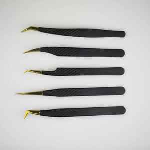 Pinzas de Acero Inoxidable de Marca Privada con Puntas de Fibra Dentadas para Extensiones de Pestañas - Antiestáticas, Color y Logotipo Personalizables - Product Image 3