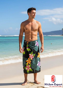 Pareo Hawaiano de Polinesia para Hombre, Tela de Chifón, Suave, Ligero, Envoltura Tropical para la Playa - Product Image 4