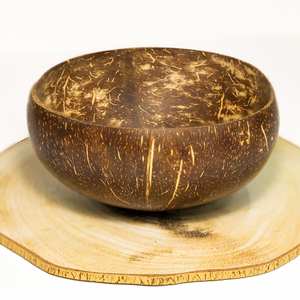Cuenco de cáscara de coco pulido Utensilios de cocina ecológicos para el hogar o acampar Fácil de hacer - Product Image 1