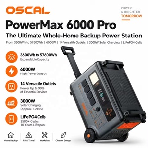 Oscal PowerMax 6000 Pro Stazione di Alimentazione Portatile Espandibile da 3600Wh <span class=keywords><strong>a</strong></span> 57600Wh, Generatore Solare di Backup con Uscita <span class=keywords><strong>a</strong></span> Onda Sinusoidale Pura da 6000W - Product Image 1
