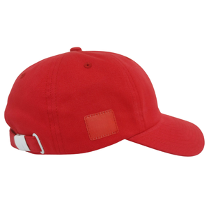 Sombrero de papá rojo minimalista con logotipo de bordado personalizado Cierre de hebilla de metal Tapas de cinta interna OEM Fabricante de Vietnam L01 - Product Image 2
