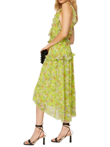 Vestido floral verde de moda para mujer para reuniones nocturnas y fiestas de gatitos Estilo informal Los mejores precios Venta de exportación - Product Image 3
