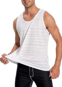 Débardeur sans manches à col en V pour hommes, 100% polyester, en tricot solide, écologique, respirant, décontracté, impression par transfert thermique en plein air - Product Image 3