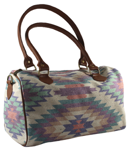 Bolso de algodón tejido estilo señora hecho a mano y bolso cosido de moda y elegante hecho de algodón tejido estampado Dhurry Kelim - Product Image 3