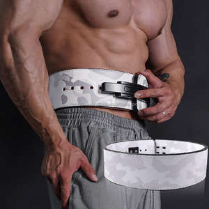 Ceinture de musculation en cuir de vachette sublimé sur mesure avec boucle à levier de 10 mm, ceinture de soutien lombaire robuste pour la musculation - Product Image 1