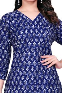 Kurtis y parte superior con estampado de bloque corto exclusivo para oficina y ropa informal Material de algodón Ropa de verano Kurtis corto - Product Image 6