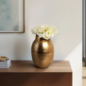 Jarrón de Metal Hecho a Mano con Acabado Dorado Premium, Jarrón de Flores de Metal, Jarrón de Flores para Banquetes al Aire Libre, Decoración de Sala de Estar, Jarrón de Flores de Metal - Product Image 1