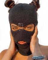 Cagoule tricotée sur mesure à 3 trous, masque de ski rafraîchissant, protection solaire unisexe, doublure intérieure de casque de moto et de vélo, masque intégral