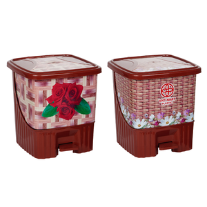 Offres Spéciales 2025 Poubelle à pédale carrée imprimée en rotin 8001 avec poignée Poubelles intelligentes Poubelle 13 gallons grossiste - Product Image 5