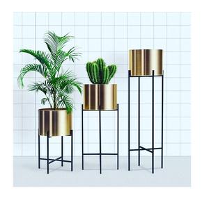 กระถางแผ่นโลหะสไตล์โมเดิร์นตกแต่งด้วยทองรูปทรงกลมสำหรับใช้ในสวนชาวไร่สมัยใหม่ดีไซน์ไม่เหมือนใคร - Product Image 3