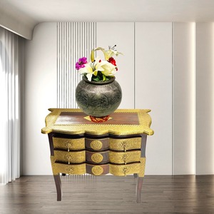 Mesita de noche de esquina de madera elegante, muebles de dormitorio funcionales duraderos hechos a mano con estilo moderno - Product Image 3