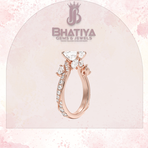 Anillo Solitario Certificado IGI de Piedra de Centro CT, Anillo de Compromiso de Diamante Cultivado en Laboratorio, Ramita y Hoja, 10K, 14K, 18K - Product Image 4