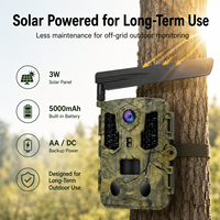 Caméra de chasse sans fil Sensvison CMOS 4G à énergie solaire avec détection de la faune par IA, vision nocturne 4K pour la chasse et la sécurité extérieure