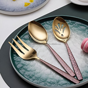 Vente chaude hôtel de luxe 6 pièces or couverts vaisselle personnalisé ensemble d'ustensiles de service pour la cuisine - Product Image 4