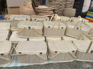 ตะกร้าไม้ไผ่หวายพร้อมฝาปิด เหมาะสําหรับเก็บเสื้อผ้าและของใช้ในโรงแรม สไตล์คลาสสิก/ ตะกร้าผักตบชวา 99GD - Product Image 4