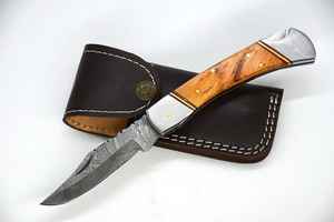 Nuevo diseño personalizado hecho a mano al aire libre Camping caza cuchillo de bolsillo plegable supervivencia cuchillo plegable con mango de madera - Product Image 3