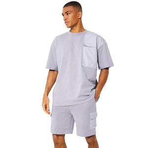 Conjunto de 2 piezas con logotipo personalizado para hombre, camiseta y pantalones cortos de gimnasio de secado rápido, chándales transpirables de talla grande para hombre, conjuntos de verano para hombre - Product Image 1