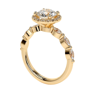 Juego de anillos de boda chapados en oro de 10 quilates con certificación IGI, banda de compromiso de diamante Natural cultivado en laboratorio, corte brillante, estilo clásico, aniversario - Product Image 3