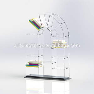 Bibliothèque d'angle en acrylique moderne contemporaine 2025 Solution de promotion élégante pour organiser des livres et des magazines dans n'importe quel espace - Product Image 3