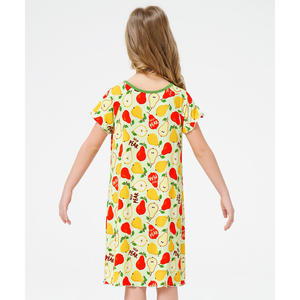 Chemises de nuit décontractées à manches courtes pour filles, en tissu tricoté doux en bambou, tailles 3T-12Y - Product Image 3