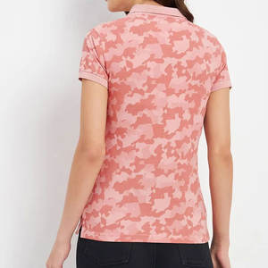 Polo de mujer transpirable con logotipo personalizado de alta calidad, camiseta Polo de poliéster y algodón estampada ajustada para mujer - Product Image 2