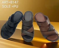 Sandales confortables en cuir véritable de haute qualité pour hommes, semelle en PU, chaussures à enfiler, pantoufles décontractées pour hommes, été, vente en gros 2026
