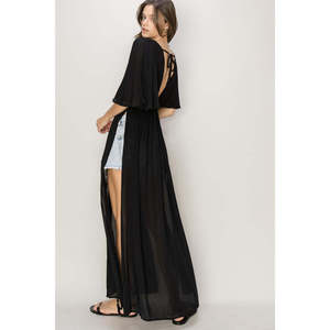 HYFVE Maxi Abito Copricostume Elegante da Sera in Chiffon con Vita Impero, Stile Ball Gown, Linea ad A, per Feste Formali e Vacanze, Lunghezza al Pavimento - Product Image 4