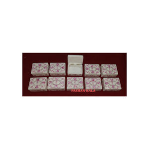 Cajas de joyería de nácar con propósito de regalo hermoso lujoso trabajo de incrustaciones surtidas hechas a mano mármol blanco Natural - Product Image 1