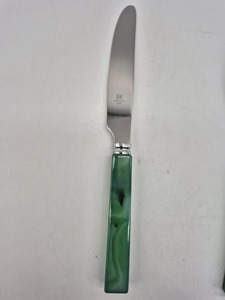 Ensemble de couverts finis argentés avec poignée en résine verte couverts élégants pour dîner, fête de mariage, décor de Table de cuisine à domicile - Product Image 2